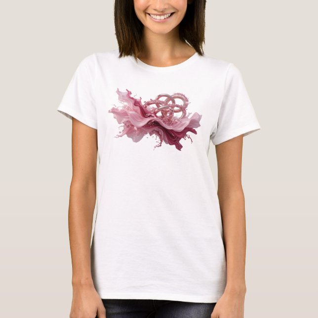Classic Pink ABSTRACT ART Statement Tee (Front)