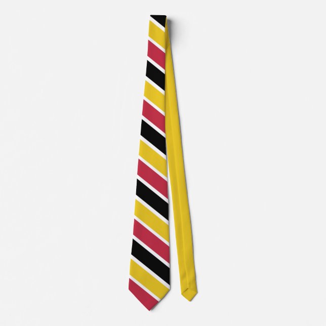 Classic Pink Black Yellow Angled Stripe Pattern Tie (Front)