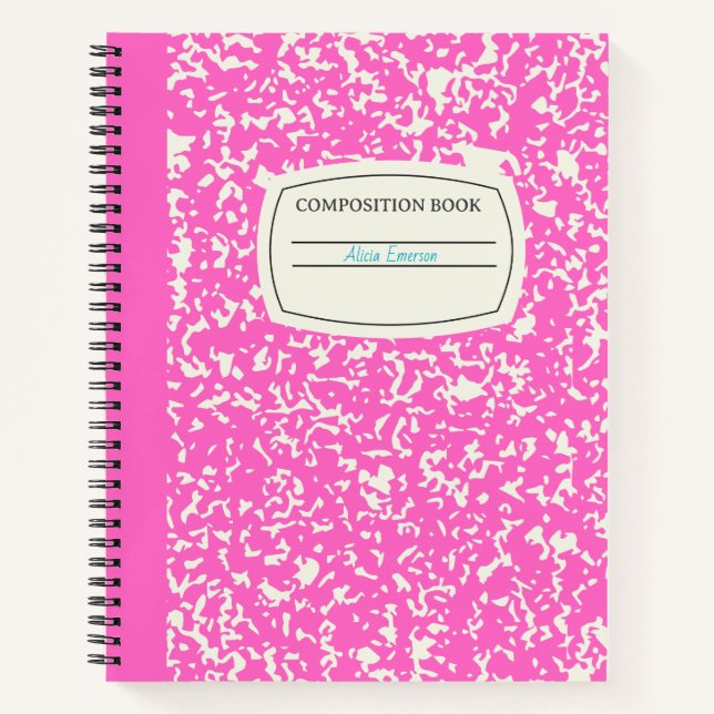 Classic Pink Customisable Composition  Notebook (Front)