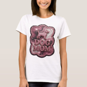 Classic Pink DOG MOM Wearable Art T-Shirt