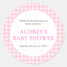 Classic Pink Gingham Girl Baby Shower