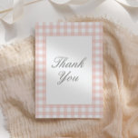 Classic Pink Gingham Girl Baby Shower Thank You Card<br><div class="desc">Say thank you to friends and family for attending your baby shower with this elegant pink gingham thank you card.</div>
