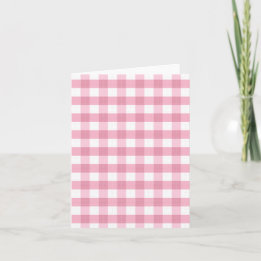 Classic Pink Gingham Patten  Note Card