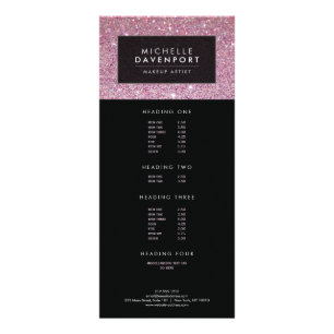 Classic Pink Glitter Makeup Artist Rack Card