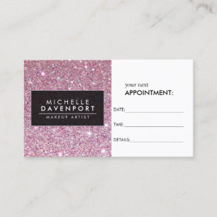 Classic Pink Glitter Salon Appointment Card