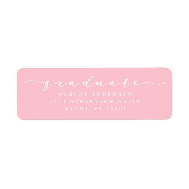 Classic Pink Graduation Address Labels (Front)