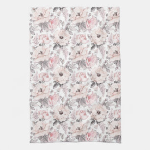 Classic Pink & Grey Pattern Tea Towel