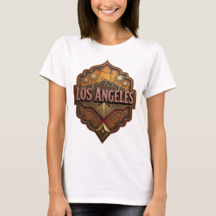 Classic Pink LOS ANGELES Artistic Motif T-Shirt