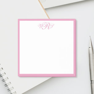 Classic Pink Monogram Post-it Notes