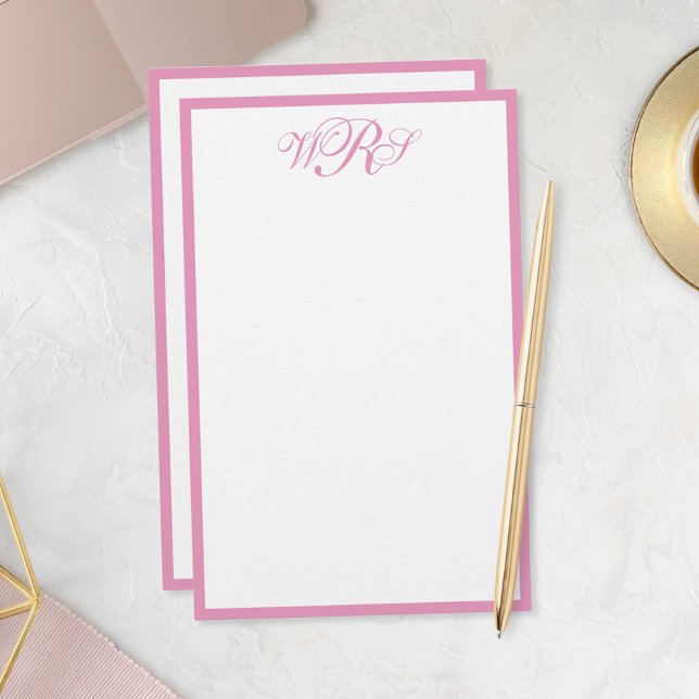 Classic Pink Monogram Stationery (Creator Uploaded)
