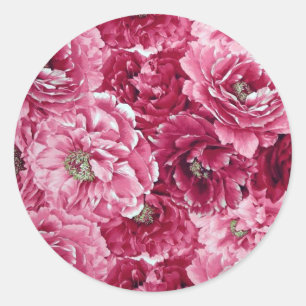 Classic Pink Peonies Clusters Sticker