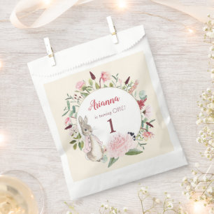 Classic Pink Peter the Rabbit Floral Birthday Favour Bags