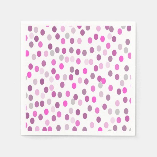 Classic Pink Polka Dots on White  Napkin (Front)