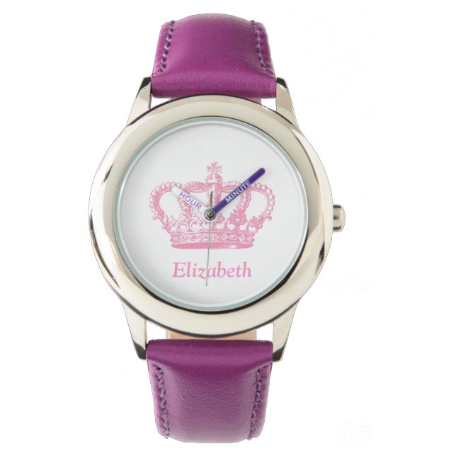 Classic Pink Princess Crown Watch (Front)