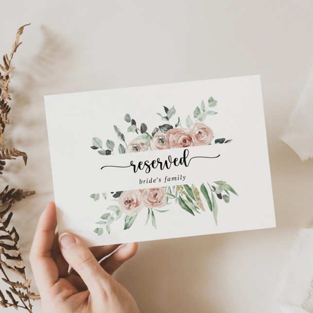 Classic Pink Rose Floral Wedding Reserved Sign (Creator Uploaded)
