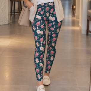 Classic Pink Roses Leggings