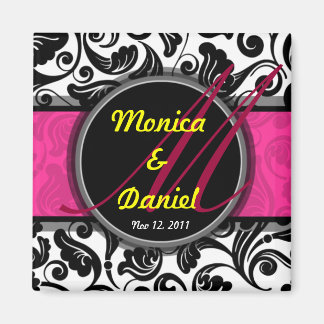 Classic pink save the date wedding magnets A008