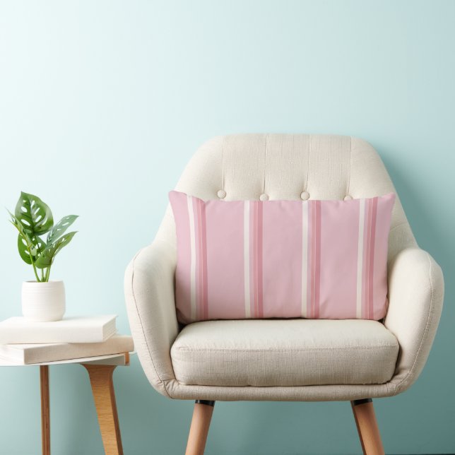 Classic Pink Stripe  Lumbar Cushion (Chair)