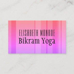 Classic Pink Striped Bikram Yoga Teacher Business Card