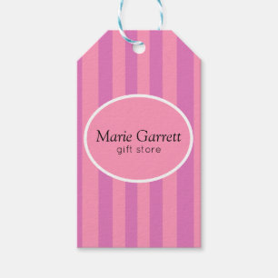 Classic Pink Stripes Business Gift Tags