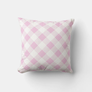 Classic pink white diagonal strips cushion