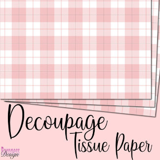 Classic pink white tartan plaid tissue paper