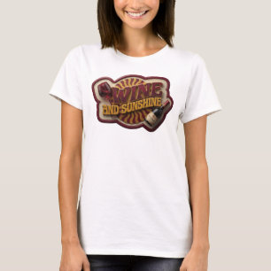 Classic Pink WINE AND SUNSHINE 3D Text Art T-Shirt