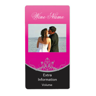 Classic Pink Wine Label With Kisses