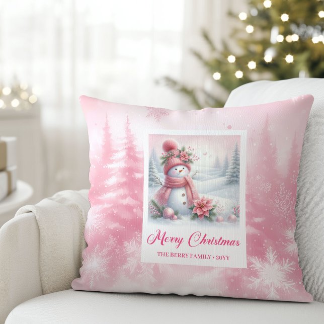 Classic Pinkmas Cozy Winter Forest Kids Gift Xmas Cushion (Classic Pinkmas Cozy Winter Forest Kids Gift Holiday Christmas Pillow

)