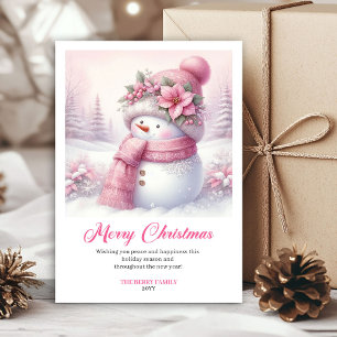 Classic Pinkmas Editable Festive Scene Christmas Holiday Card