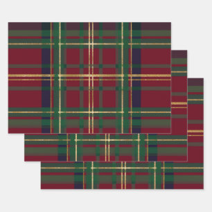 Classic Plaid Christmas Gift Wrapping Paper Sheet