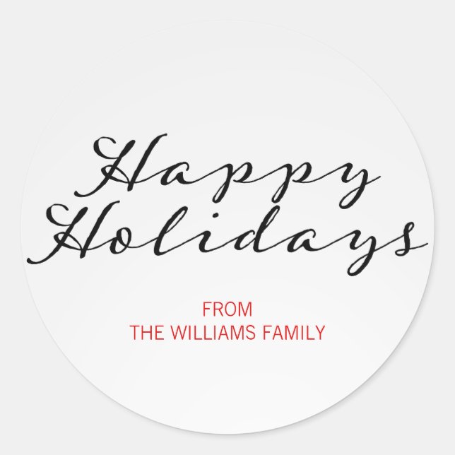 Classic Plaid Christmas Happy Holidays Sticker (Front)