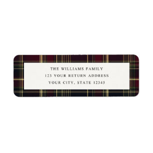 Classic Plaid Christmas Holiday Return Address