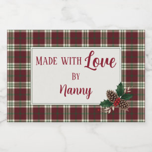 Classic Plaid Christmas Homemade Gift Food Label