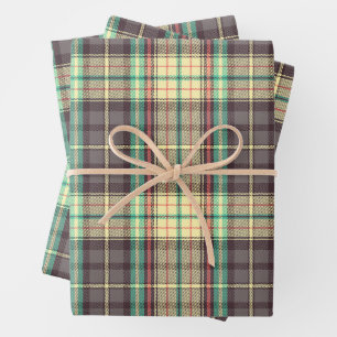 Classic plaid design wrapping paper sheet