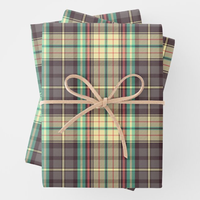 Classic plaid design wrapping paper sheet (In situ)