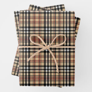 Classic plaid design wrapping paper sheet