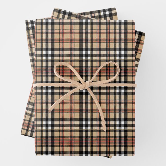Classic plaid design wrapping paper sheet (In situ)