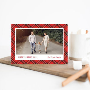 Classic Plaid EDITABLE COLOR Holiday Photo Cards