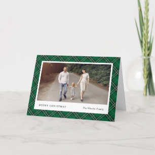 Classic Plaid Editable Colour Holiday Photo Card