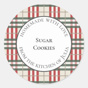 Classic plaid food labels for homemade gifts
