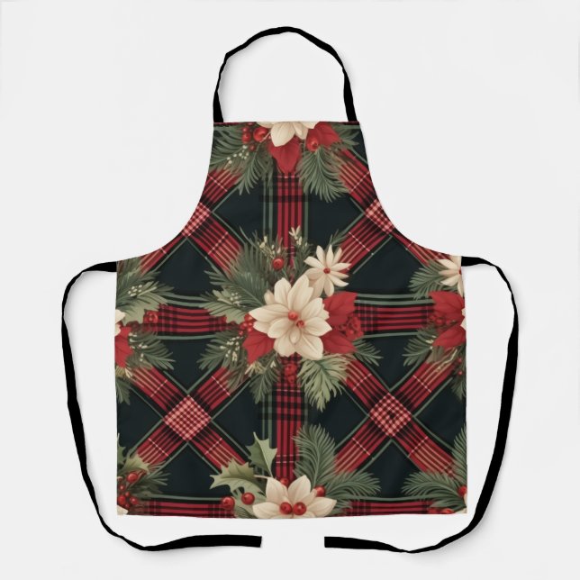 Classic Plaid Kitchen Apron (Front)