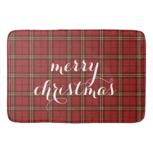Classic Plaid Merry Christmas Festive - Bath Mat