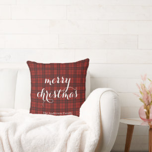 Classic Plaid Merry Christmas Festive - Cushion