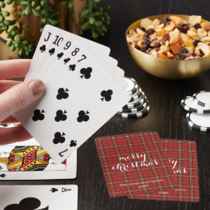 Classic Plaid Merry Christmas Festive - Playing Cards