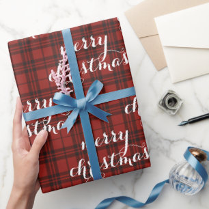 Classic Plaid Merry Christmas Festive - Wrapping Paper