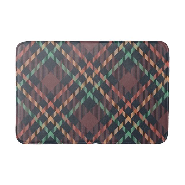 Classic Plaid Pattern Bath Mat (Front)