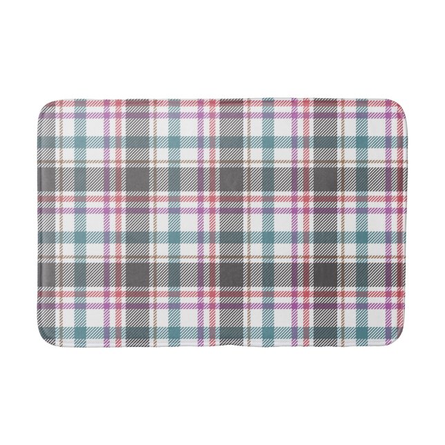 Classic Plaid Pattern Bath Mat (Front)