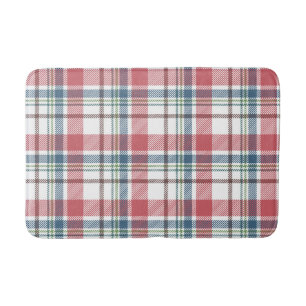 Classic Plaid Pattern Bath Mat
