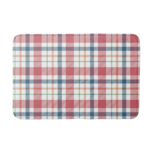Classic Plaid Pattern Bath Mat